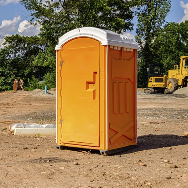 how often are the portable restrooms cleaned and serviced during a rental period in Bethune CO